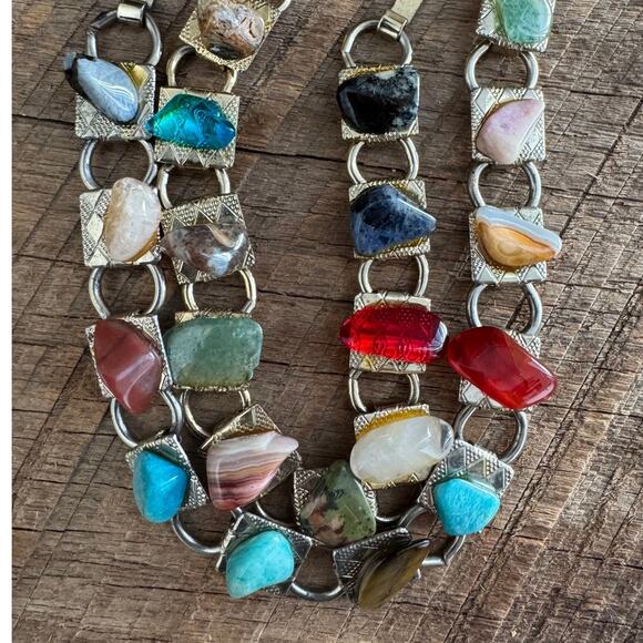 Vintage Multi-Stone Bracelet Set Convertible Choker - Picture 4 of 8